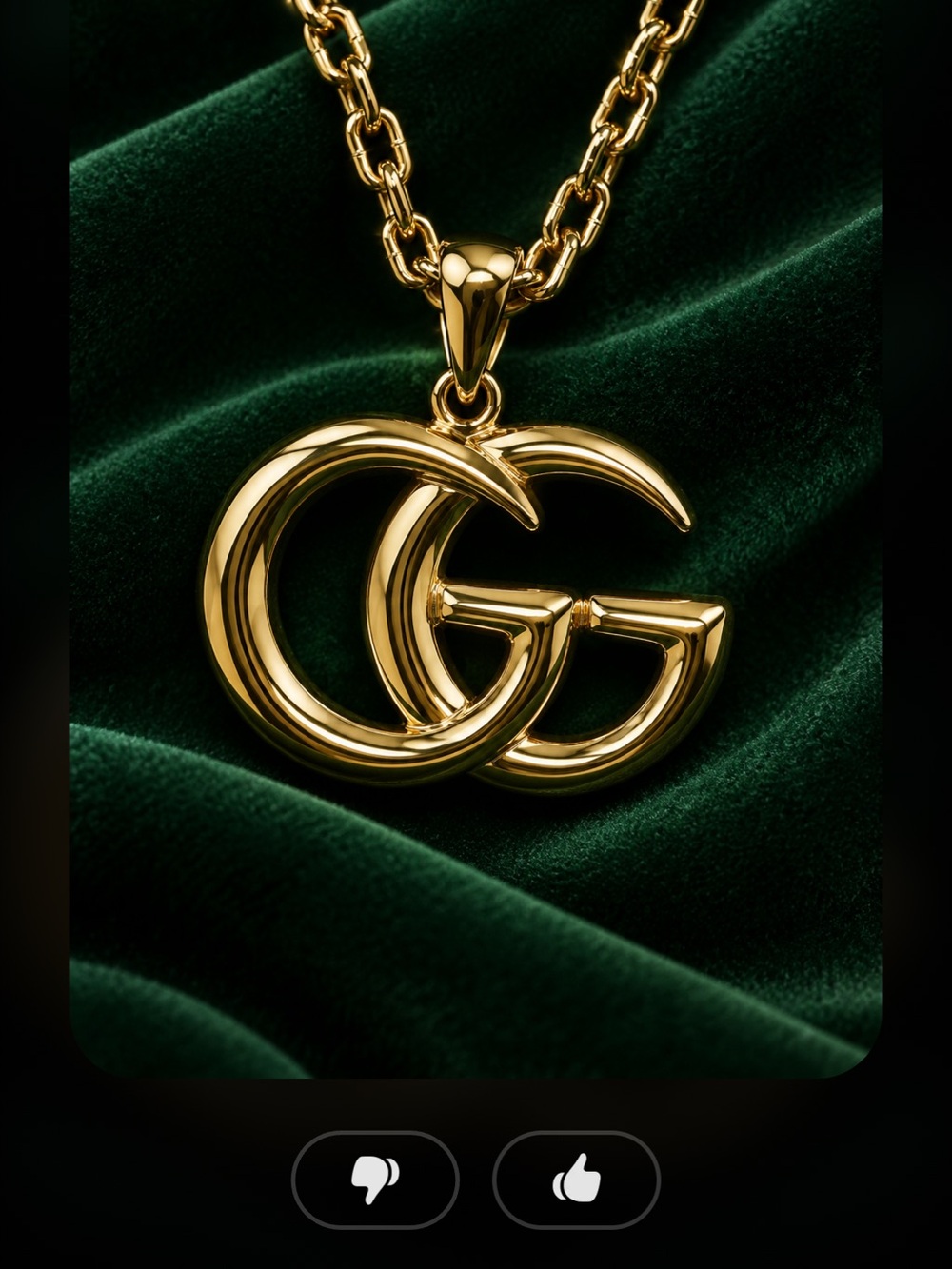 Gucci Gold Interlocking GG Pendant Necklace